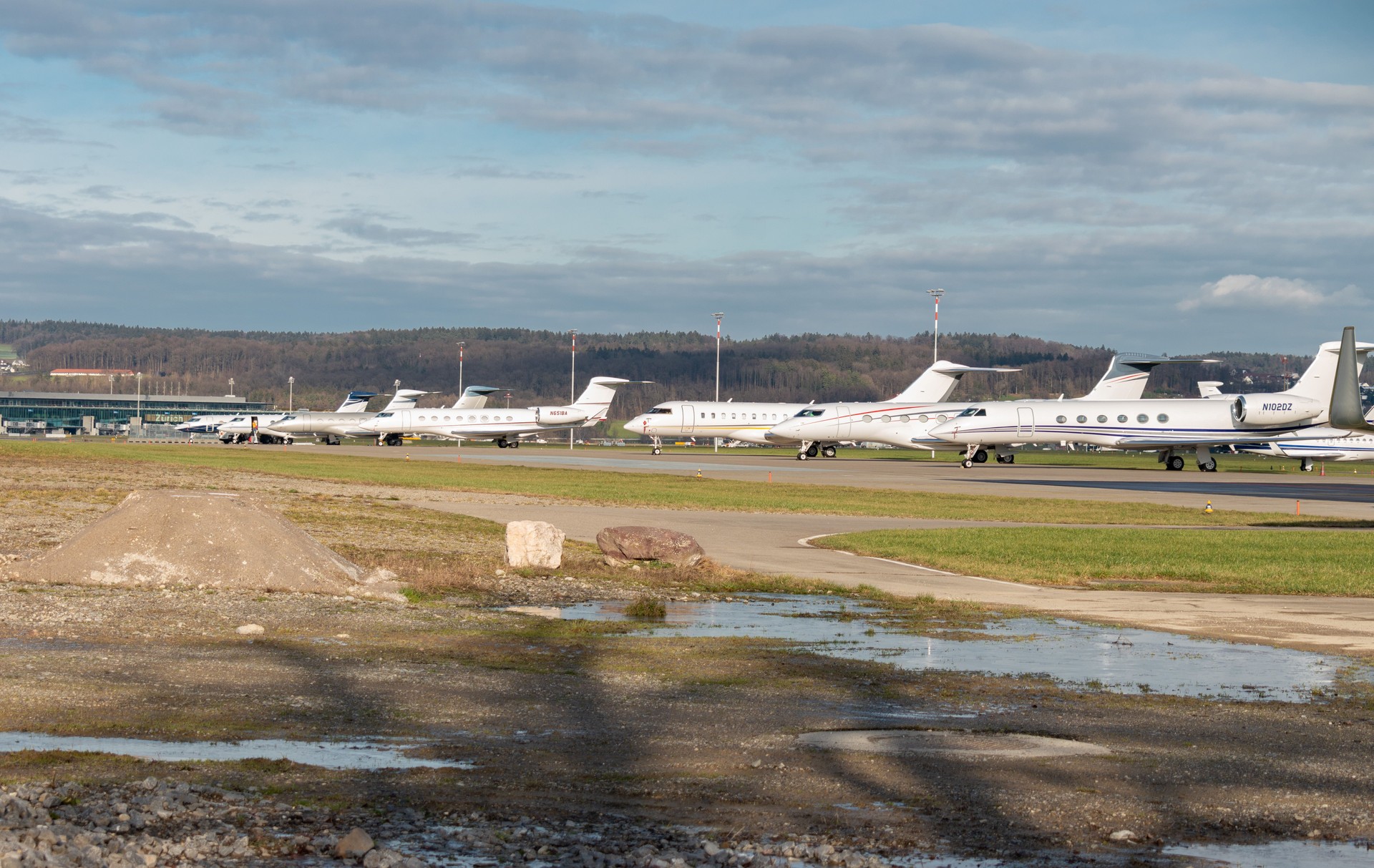 Gulfstream business jets in Zurich in Switzerland